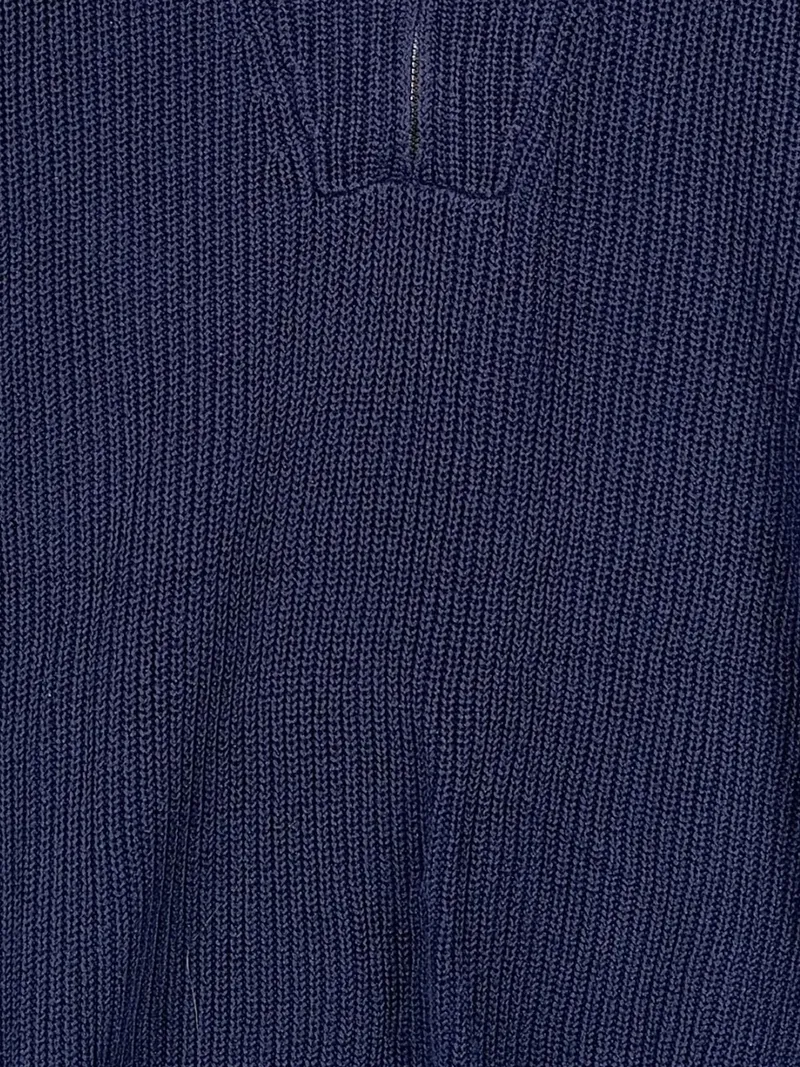 atelier GOLDNER Damen Strickweste Pullunder Gr. 44/22 Blau Reißverschluss 4