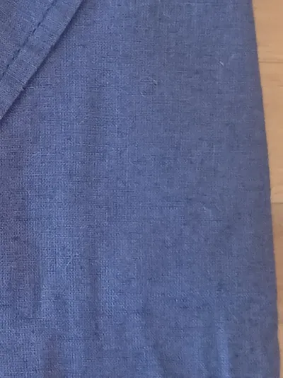 LIVERGY Herren Freizeithemd Gr. L Blau Leinen Baumwolle Langarm