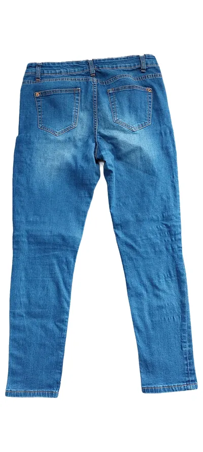 Denim Co Damen Jeans Slim Fit Blau Gr. 38 W29 Stretch Casual