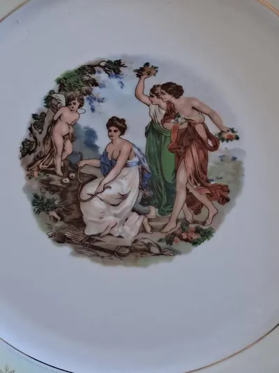 Kahla Wandteller Porzellan Klassisch Figuren Porträts Weiß 30cm