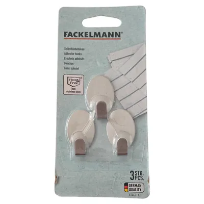 FACKELMANN Selbstklebehaken Edelstahl Wandhaken Minimalistisch Silber 5 cm