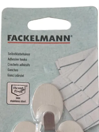 FACKELMANN Selbstklebehaken Edelstahl Wandhaken Minimalistisch Silber 5 cm