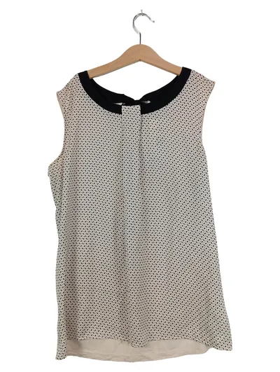 ORSAY Damen Top Bluse Gr. M 38 Beige Punkte Schleife Ärmellos