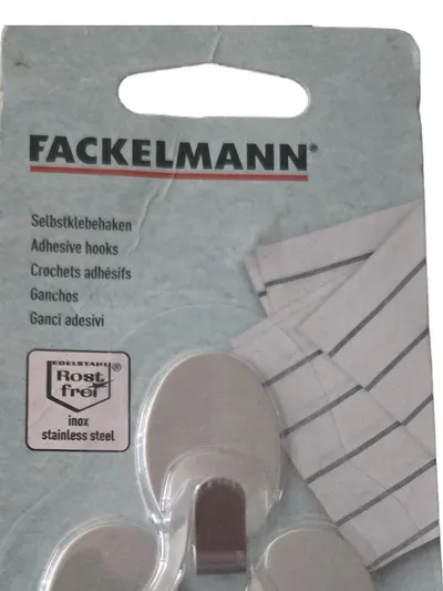 FACKELMANN Garderobenhaken Edelstahl Selbstklebend 3x Silber Modern 5cm