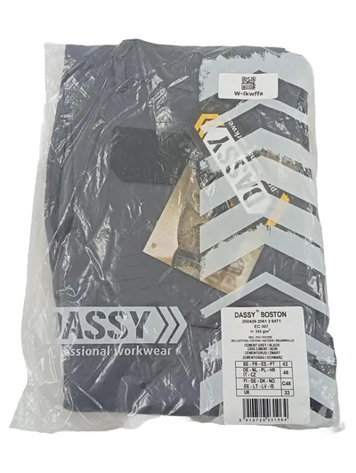 DASSY Boston Arbeitshose Herren Gr. 48 Grau/Schwarz Bundhose NEU