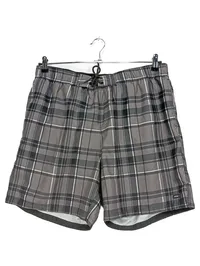 Etirel Herren Badeshorts Gr. L Kariert Grau Schwarz Badehose 2
