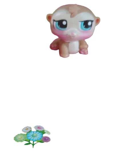 Hasbro Littlest Pet Shop LPS Affe Figur Wagen Zubehör Beige 5cm
