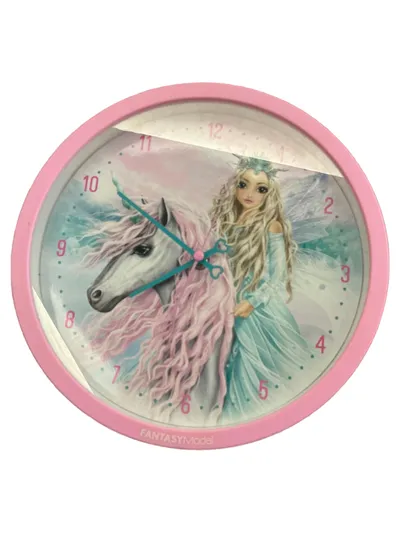FANTASYMODEL Wanduhr Kinderzimmer Mädchen Pink Rund 26cm Kunststoff