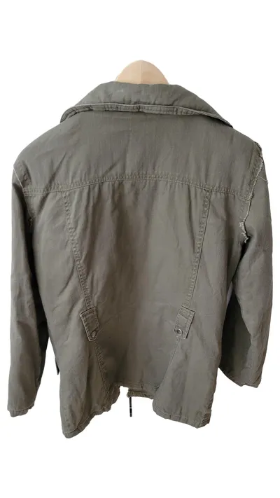 ICHI Damen Outdoorjacke Gr. 38/M Oliv Baumwolle Praktisch
