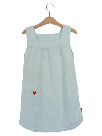 JAKO-O Kinder Freizeitkleid blau Gr. 116/122 Baumwolle Herz-Applikation Casual