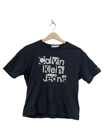 Calvin Klein Jeans Kinder T-Shirt Gr. 152 (14) Schwarz Casual Logo-Print