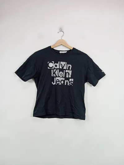 Calvin Klein Jeans Kinder T-Shirt Gr. 152 (14) Schwarz Casual Logo-Print