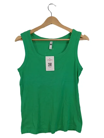 everme Damen Tanktop Top Gr. 40 L Grün Basic Rippstrick Shirt