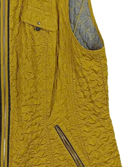 Gerry Weber Damen Steppweste Gr. 46 Gelb Reißverschluss Casual