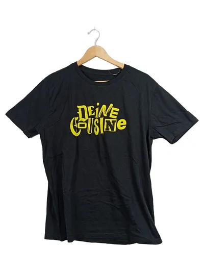 Deine Cousine Band T-Shirt Herren Gr. L Schwarz Fanshirt Bio-Baumwolle