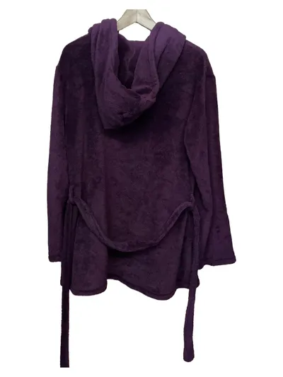 s.Oliver Damen Morgenmantel Bademantel Gr. 42 XL Lila Kapuze Weich Fleece