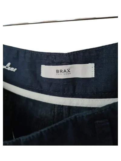 BRAX Damen A-Linienrock Leinen Blau Gr. 38 Maxirock Sommer
