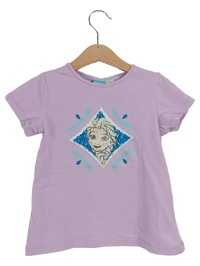 Disney Frozen Elsa Kinder T-Shirt Gr. 98-104 Lila Casual Baumwolle