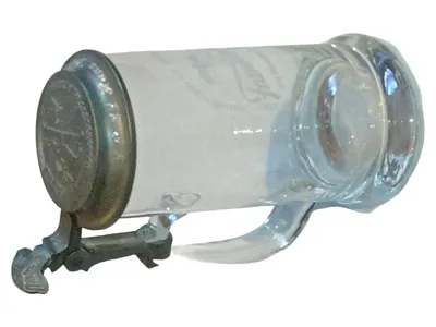 Frankenheim Alt Bierkrug Glas Zinndeckel Traditionell Logo 16cm
