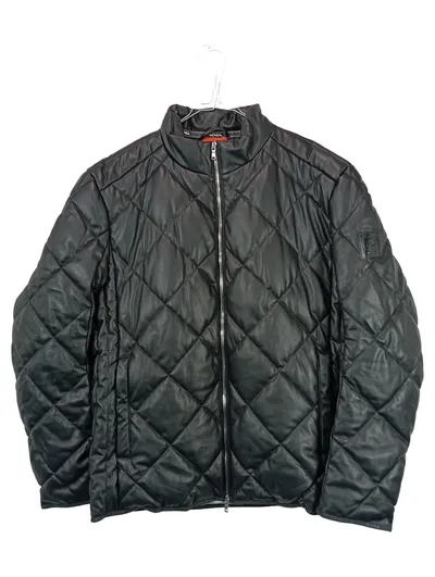 McNeal Steppjacke Herren Kunstleder Jacke Schwarz Gr. 54 XXL Übergang Gesteppt