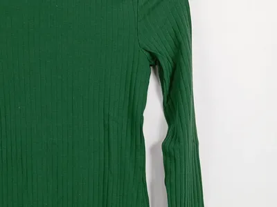 Anna Field Tall Damen Langarmshirt Gr. S Grün Rippstrick Stehkragen