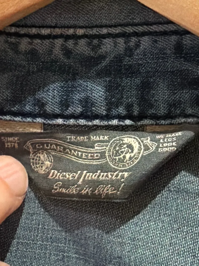 Diesel Herren Jeanshemd Western-Style Denim Hemd Gr. S Blau Baumwolle 6