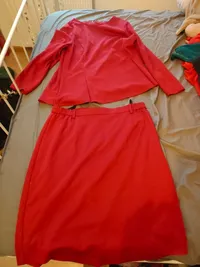 Atelier Goldner Schnitt Kostüm Rock Blazer Set Rot Gr. 48 Damen 2