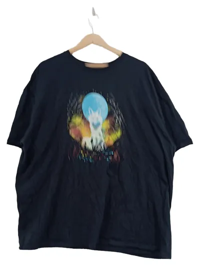 Gildan Herren T-Shirt Fuchs Mond Motiv Schwarz Gr. 3XL Baumwolle