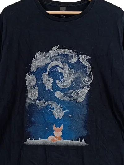 Gildan T-Shirt Fuchs Drachen Fantasy Motiv Schwarz Herren 2XL