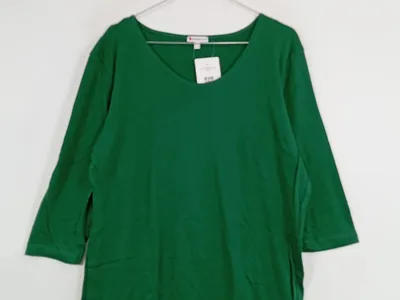 Street One Damen Langarmshirt Basic Shirt Grün Gr. 44 XXL Casual Uni Freizeit