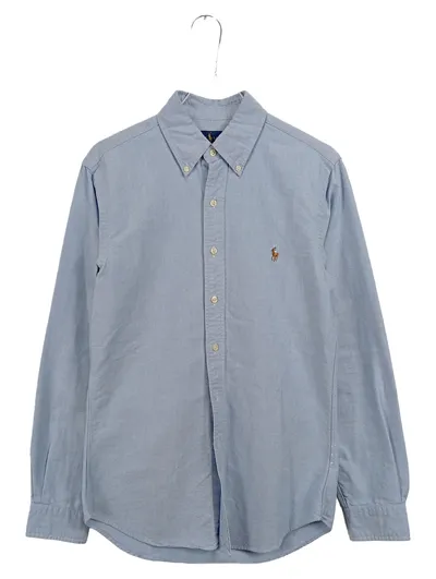 Ralph Lauren Herren Hemd Langarm Oxford Blau Gr. S Button-Down