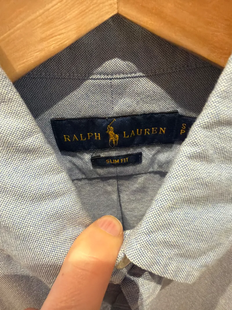 Ralph Lauren Herren Hemd Langarm Oxford Blau Gr. S Button-Down 5