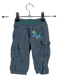 Fixoni Baby Cargohose Gr. 62 Blau Elefant Stickerei Baumwolle 1