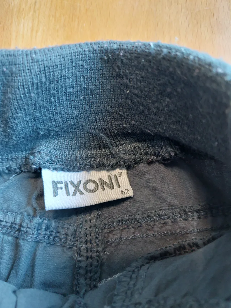 Fixoni Baby Cargohose Gr. 62 Blau Elefant Stickerei Baumwolle 6