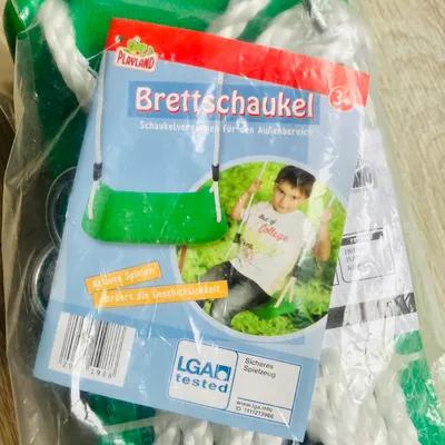 Playland Brettschaukel Kinderschaukel Garten Outdoor Schaukel Grün ab 3 Jahre