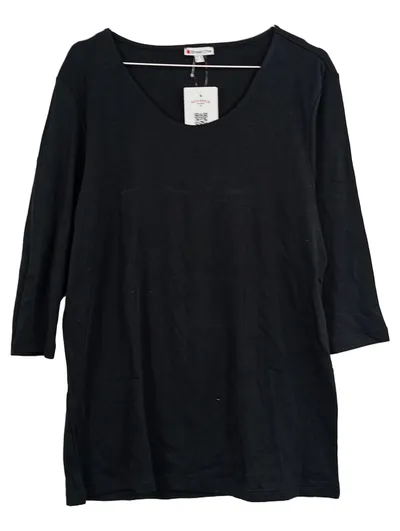 Street One Damen Langarmshirt Gr. 44 Schwarz 3/4-Arm Basic NEU