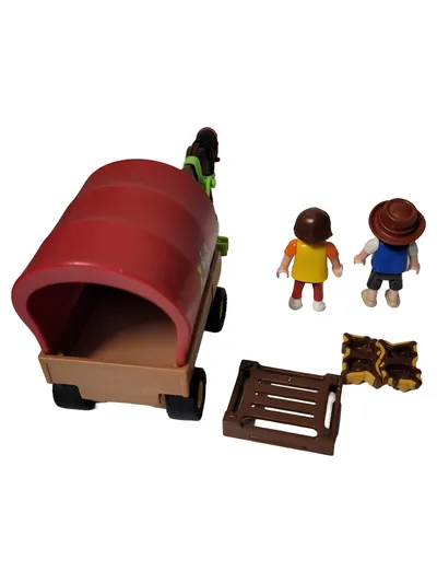 Playmobil Spielfiguren-Set Western Wagon mit Pferd und Figuren Mehrfarbig