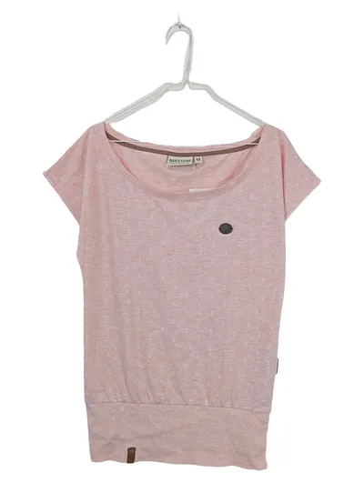 Naketano Damen T-Shirt Rosa Gr. M Anker-Muster Maritim Baumwolle