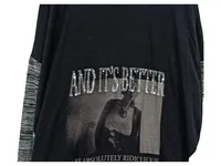 Ulla Popken Damen Langarmshirt Gr. 2XL Schwarz Grau Pailletten Print 4