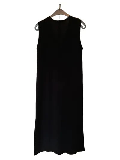 Alba Moda Strickkleid Damen Schwarz Gr. 40 Viskose Ärmellos V-Ausschnitt Basic