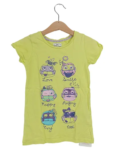 COOL CLUB Kinder T-Shirt Gelb Roboter-Motiv Gr. 116 Mädchen Jungen Casual