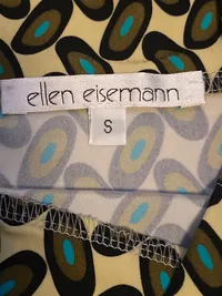 Ellen Eisemann A-Linienrock Damen Gr. S/36 Retro Muster Beige Türkis 4