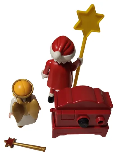 Playmobil Weihnachtsmann Engel Musikbox Spielfiguren-Set Rot Kinder