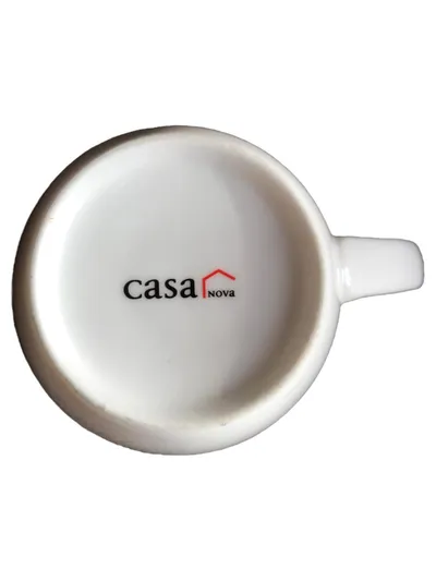 CASA NOVA Tasse Porzellan Weiß 350ml Kaffeetasse Becher minimalistisch Alltag
