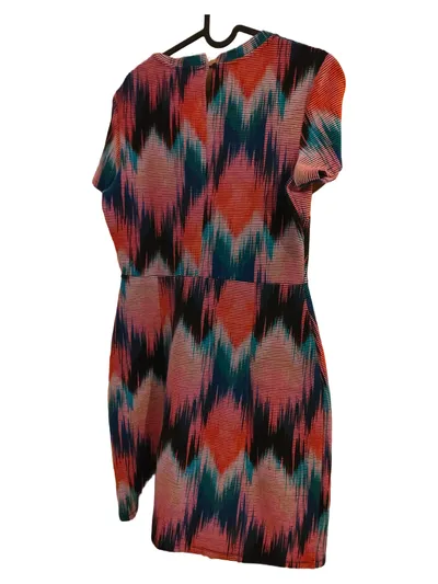 Desigual Damen Kleid Gr. L Mehrfarbig Abstrakt Kurzarm Freizeitkleid