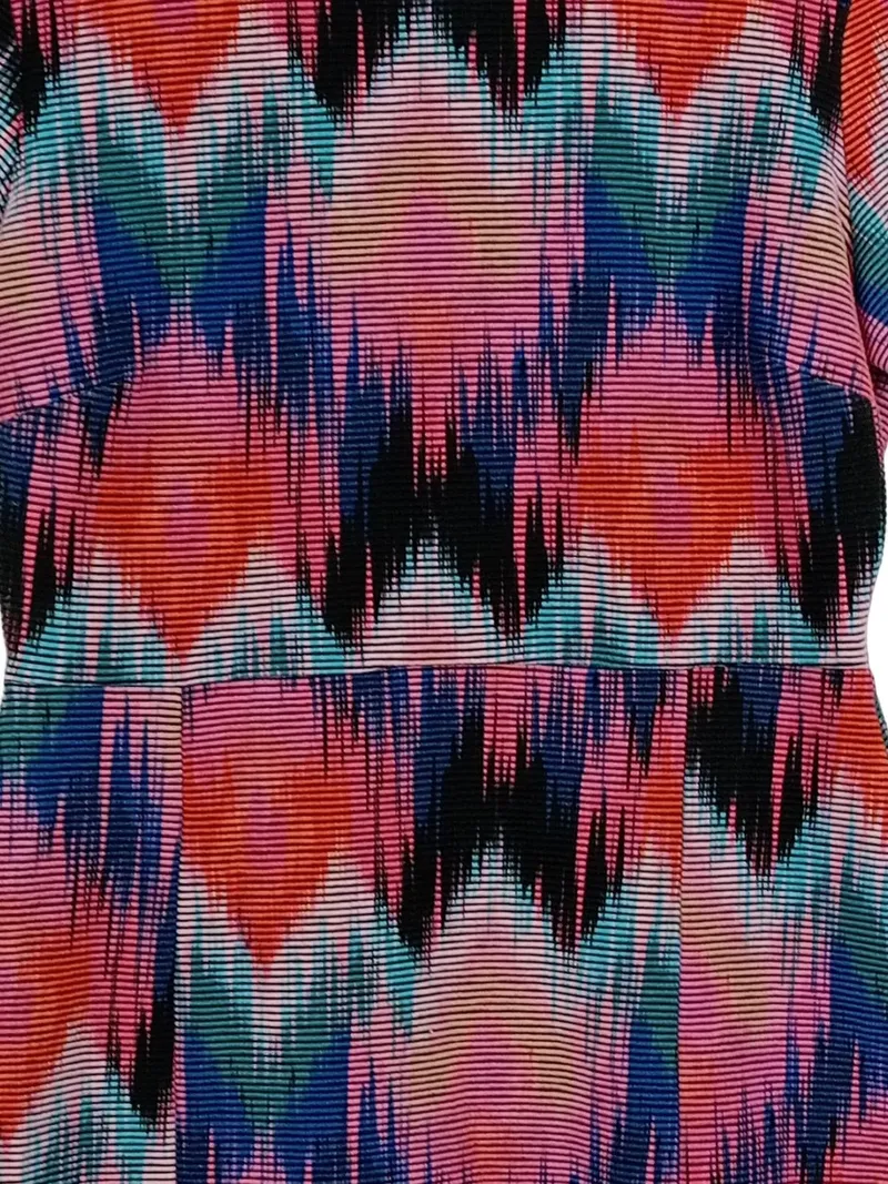 Desigual Damen Kleid Gr. L Mehrfarbig Abstrakt Kurzarm Freizeitkleid 3
