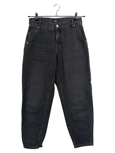 ONLY Mom Jeans Damen Gr. 32/XXS Grau High Waist Baumwolle Casual