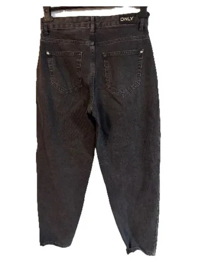 ONLY Mom Jeans Damen Gr. 32/XXS Grau High Waist Baumwolle Casual