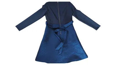 Closet London Kleid Business A-Linie Gr. 34 XS Blau Gesteppt Reißverschluss