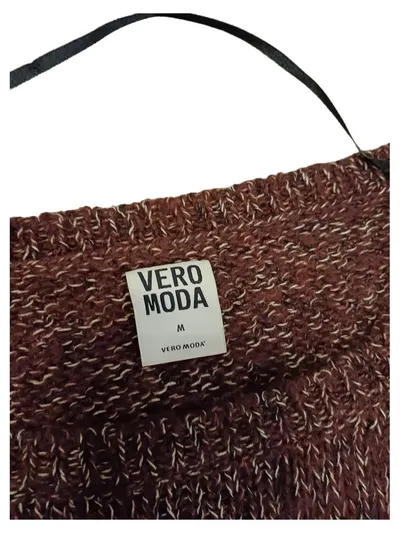 VERO MODA Damen Strickpullover Gr. M Bordeaux Meliert Reißverschluss